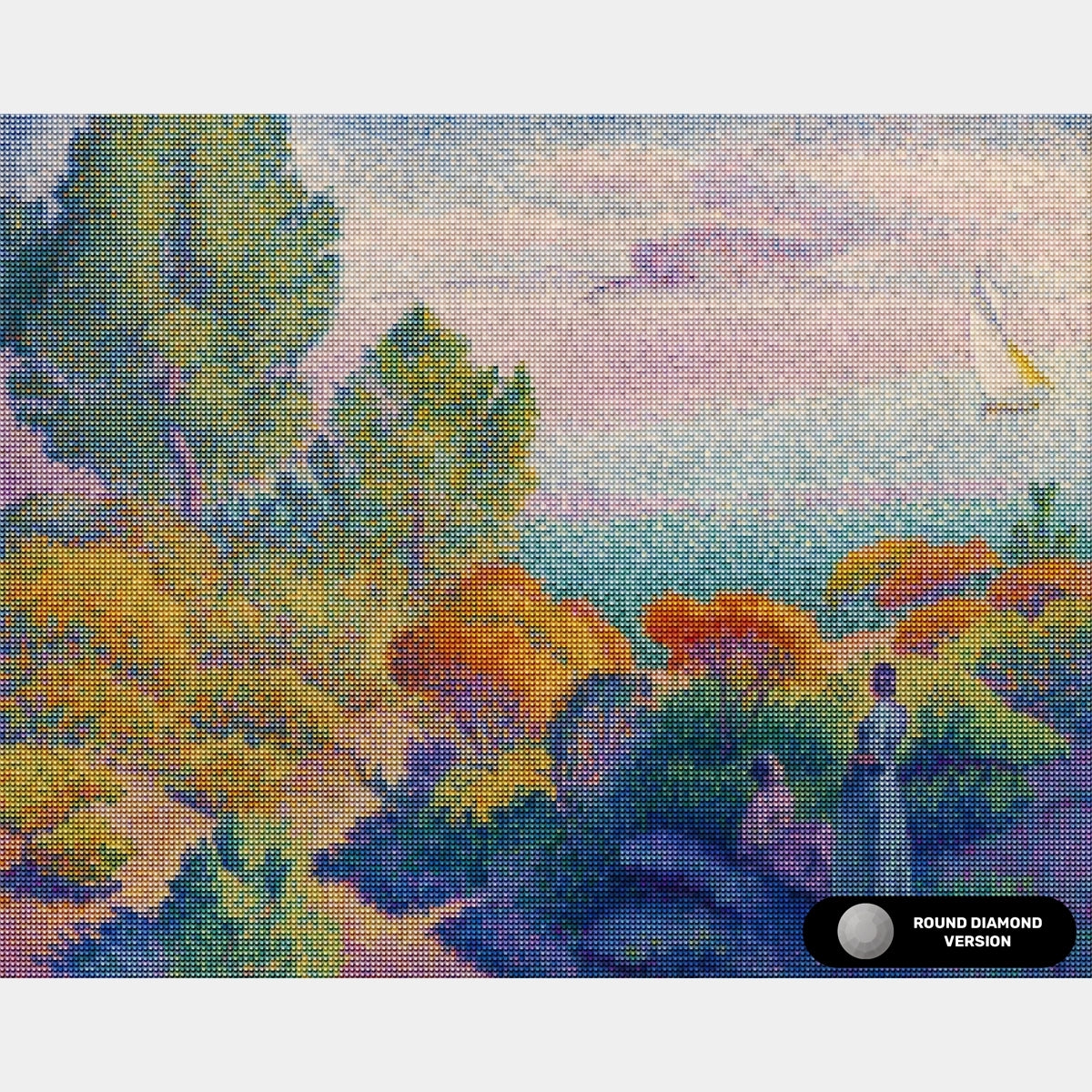 Två kvinnor vid stranden - Diamantmålning - Stor