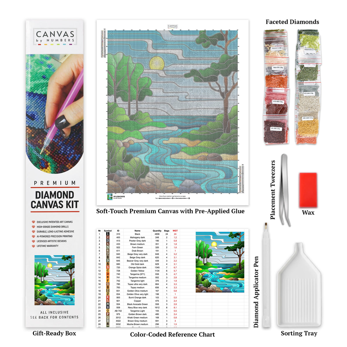 'The River - Diamond Painting Kit - Standardstorlek'