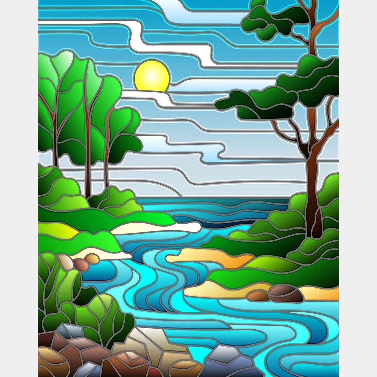 'The River - Diamond Painting Kit - Standardstorlek'