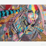Native American Woman - Diamond Painting-Create a stunning tribute to Indigenous culture with the Native American Woman Diamond Painting Kit. Perfect for art lovers and crafters.-Canvas by Numbers