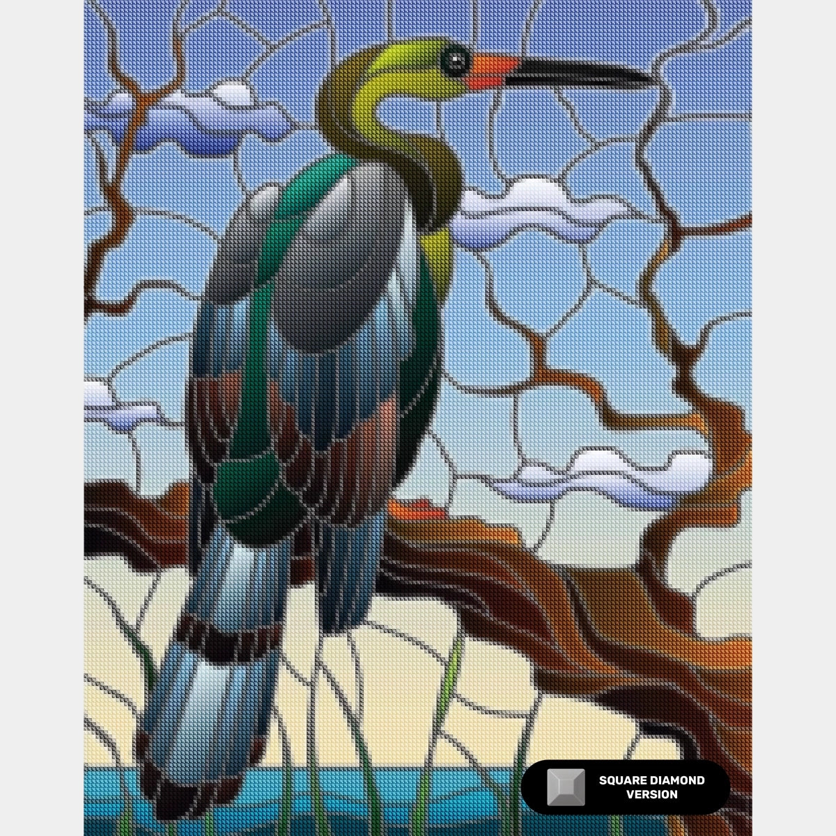 Grey Heron - Diamond Painting - Standard Size
