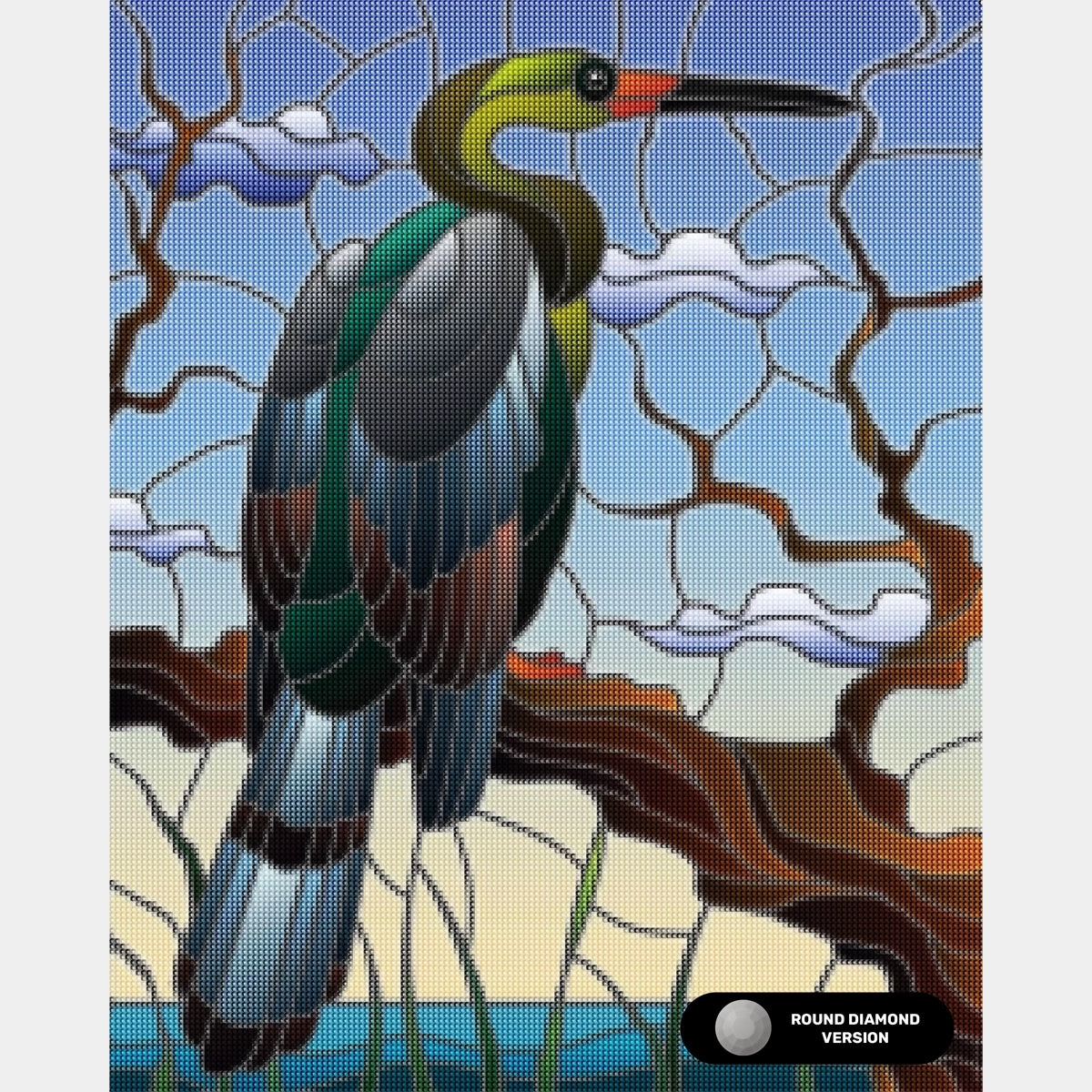 Grey Heron - Diamond Painting - Standard Size