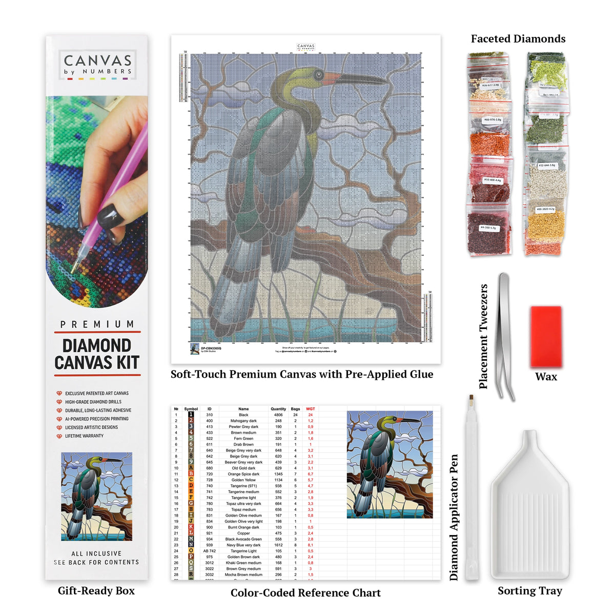 Grey Heron - Diamond Painting - Standard Size