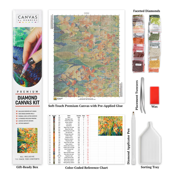 Cama de Flores - Pintura de Diamantes - Extra Grande