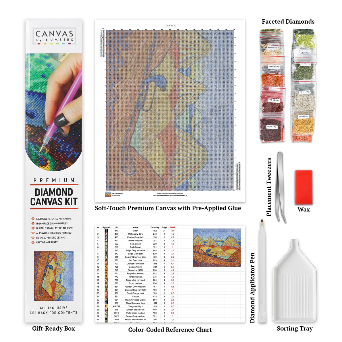 Trabajador de Arcilla con un Carro Amarillo - Pintura de Diamante - Tamaño Estándar