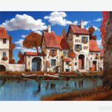 La Cascina sul Lago - Diamond Painting-Recreate Borelli’s serene lakeside farmhouse with the 