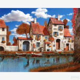 La Cascina sul Lago - Diamond Painting-Recreate Borelli’s serene lakeside farmhouse with the 