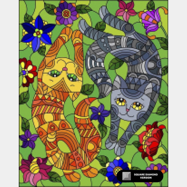Playful Kittens - Diamond Painting - Standard Size