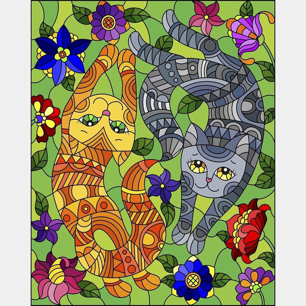 Playful Kittens - Diamond Painting - Standard Size