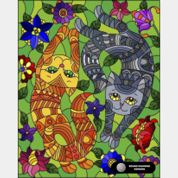 Playful Kittens - Diamond Painting - Standard Size