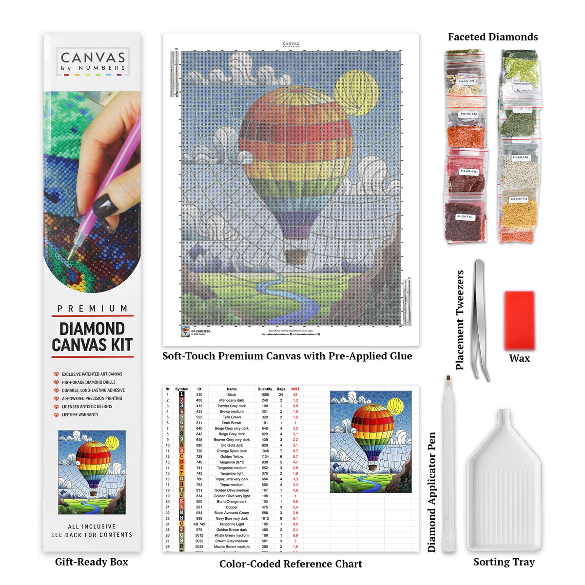 Volo in Mongolfiera - Diamond Painting - Dimensione Standard