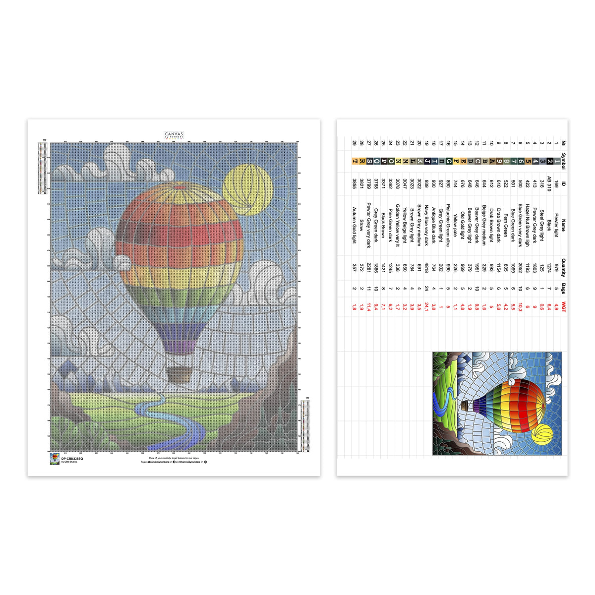 Volo in Mongolfiera - Diamond Painting - Dimensione Standard
