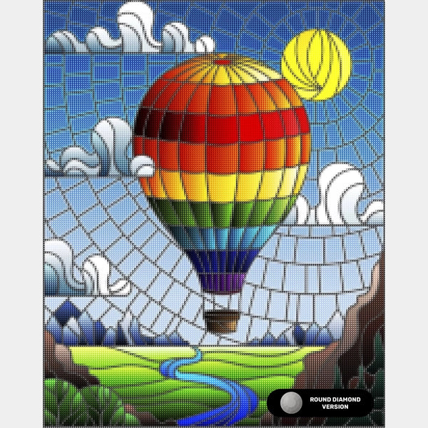 Volo in Mongolfiera - Diamond Painting - Dimensione Standard