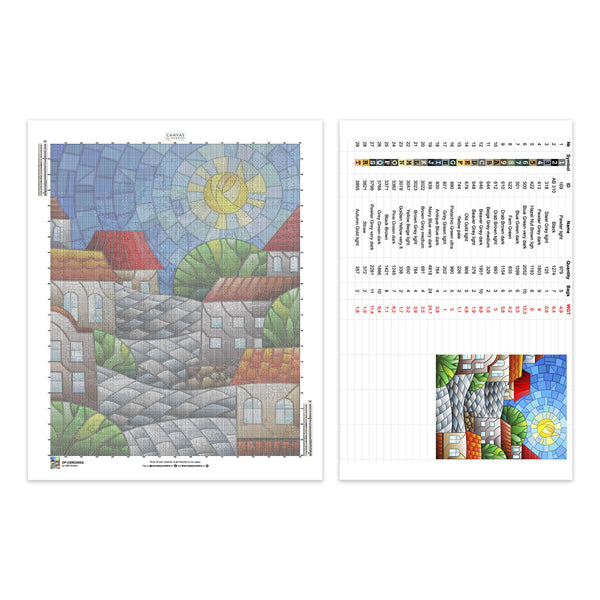 Magic Town - Cityscape Diamond Painting - Standardstorlek