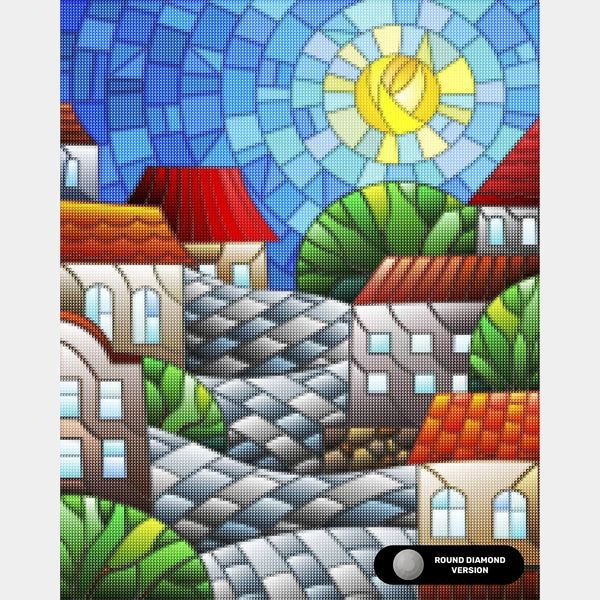 Magic Town - Cityscape Diamond Painting - Standardstorlek