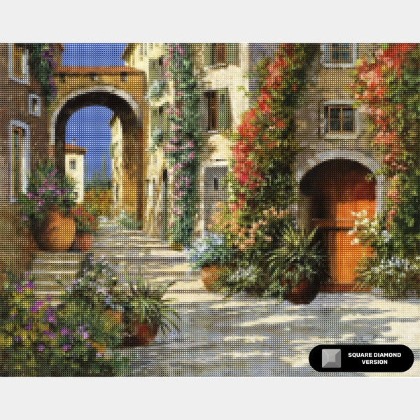 La Porta Rossa sulla Salita - Diamond Painting - Large