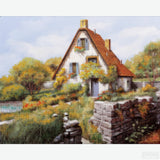 Cabin - Diamond Painting-Create a tranquil rustic scene with the 