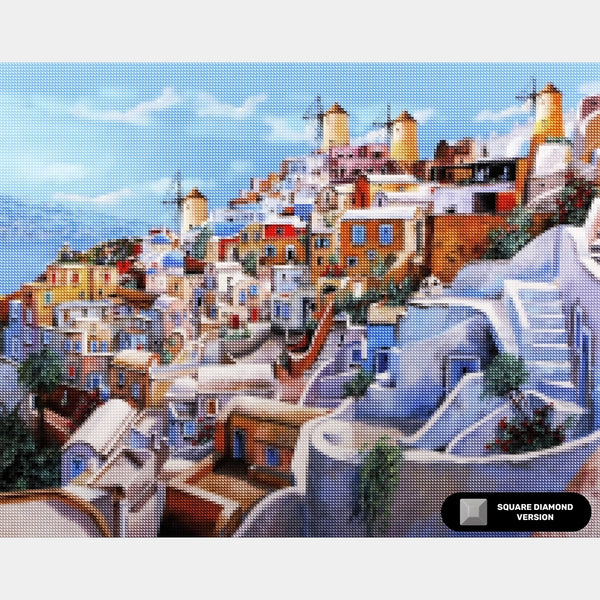 I Colori di Santorini - Diamond Painting - X-Large