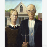 American Gothic - Diamond Painting-Recreate the iconic American Gothic by Grant Wood with our diamond painting kit. Dive into a cornerstone of American art and experience a rewarding project.-Canvas by Numbers