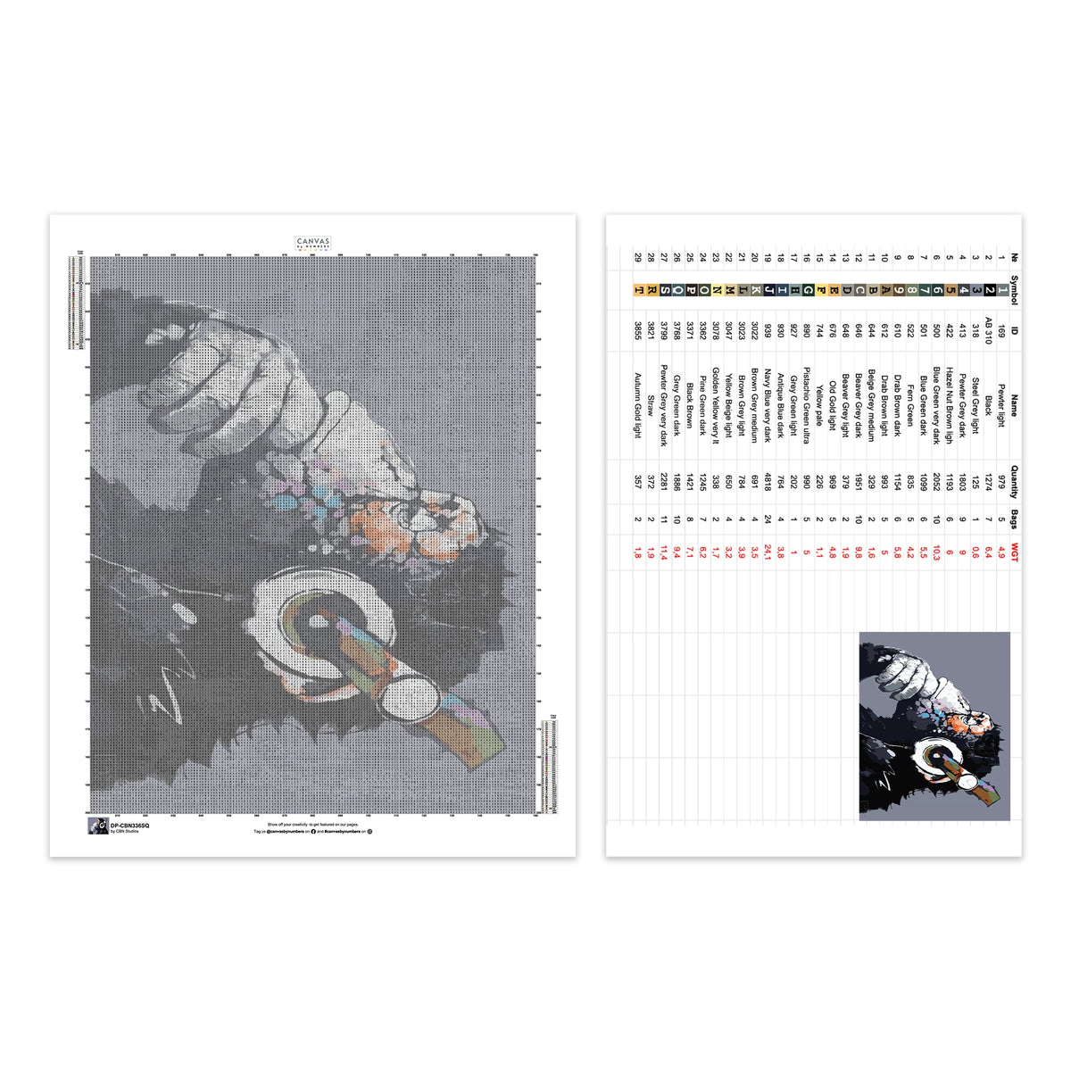 Abstrakt Funky Monkey - Diamantmålningssats