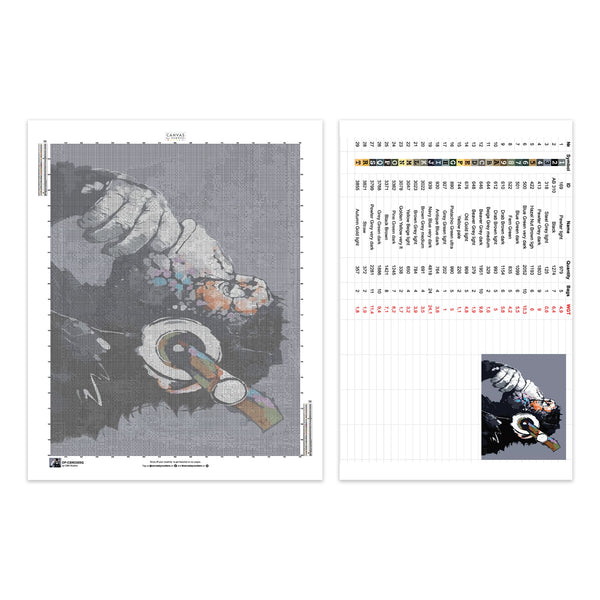 Abstrakt Funky Monkey - Diamantmålningssats