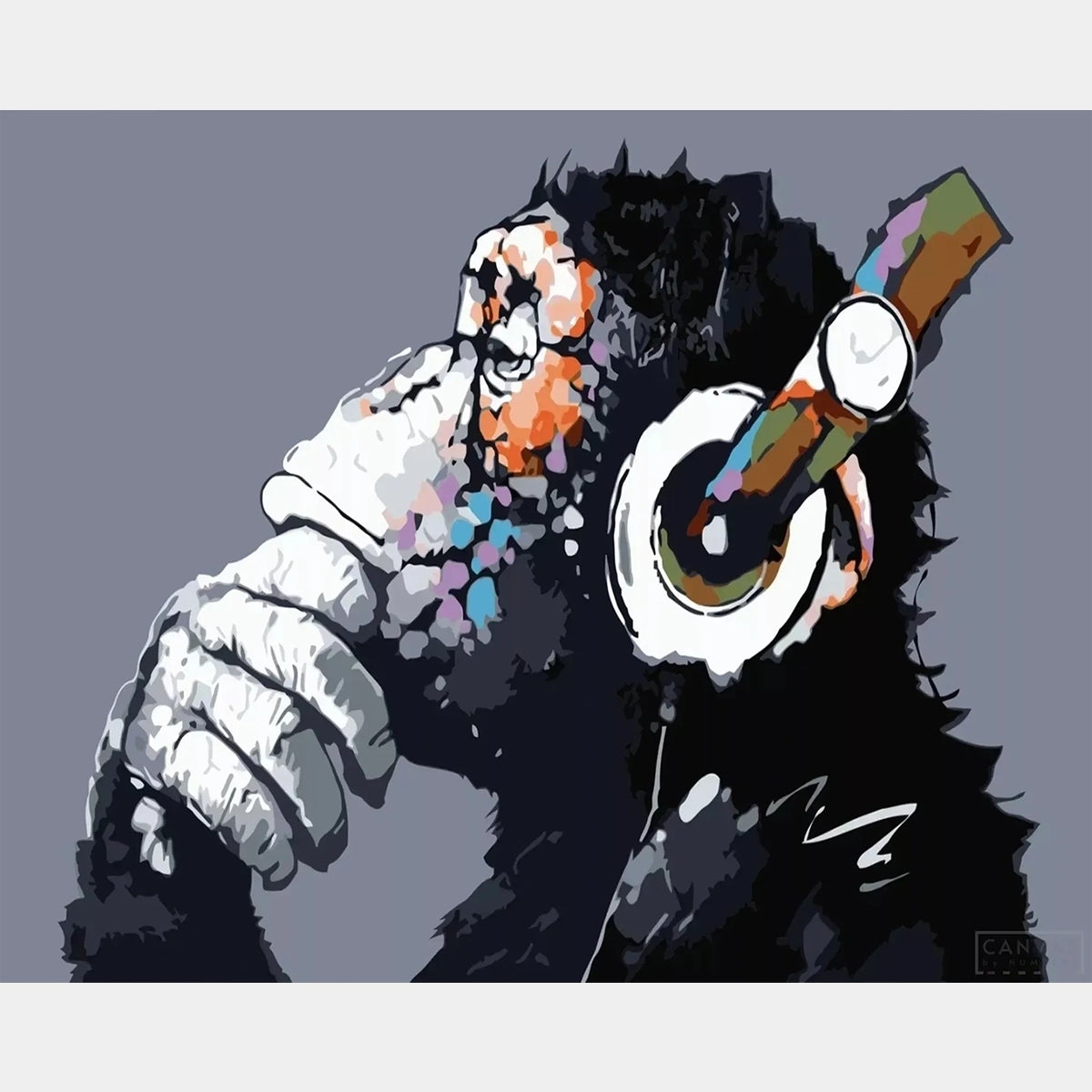 Abstrakt Funky Monkey - Diamantmålningssats