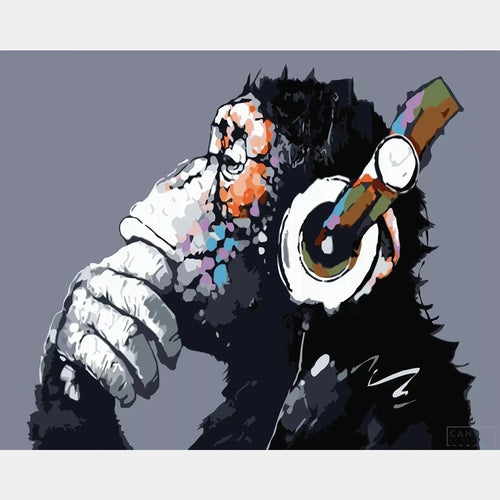 Abstrakt Funky Monkey - Diamantmålningssats
