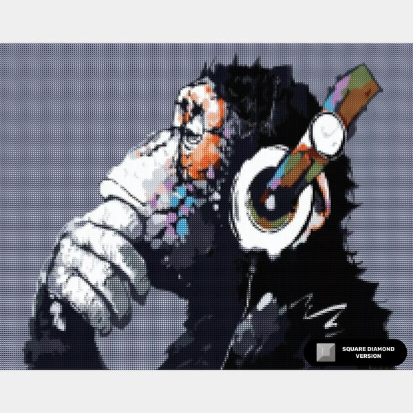 Abstrakt Funky Monkey - Diamantmålningssats