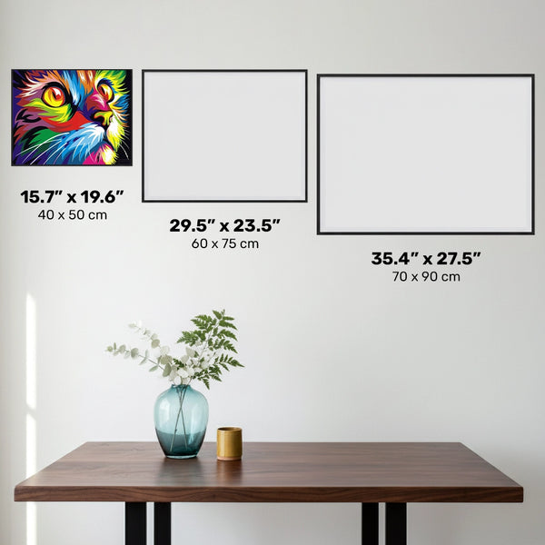 Abstrakt kattansikte - diamantmålningssats