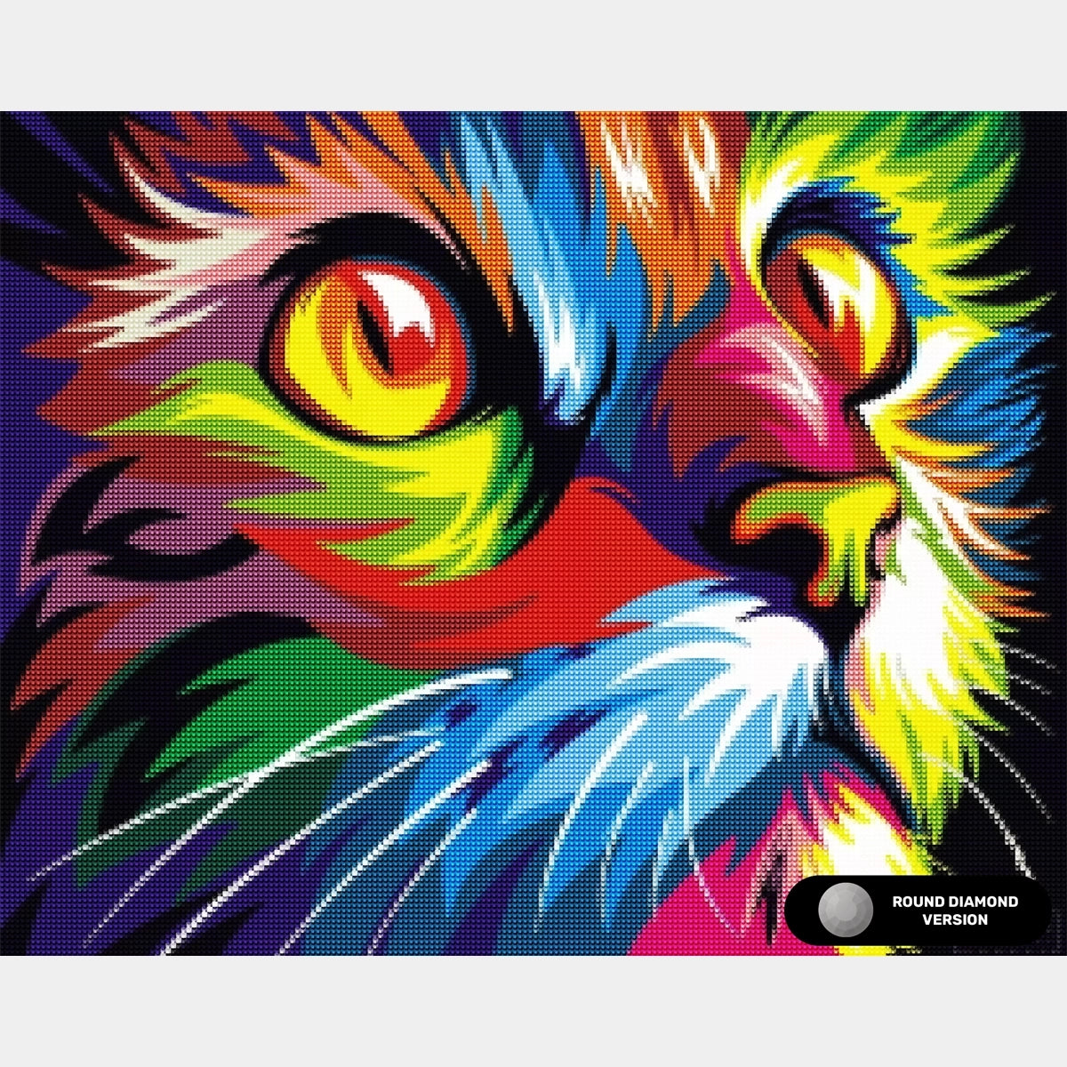 Abstrakt kattansikte - diamantmålningssats