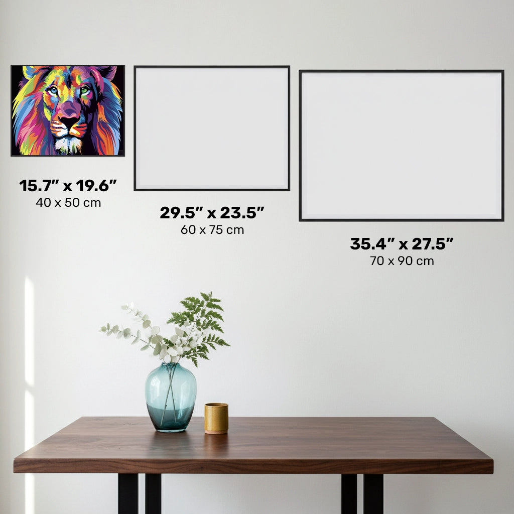 Abstrakt lejonporträtt - diamantmålningssats