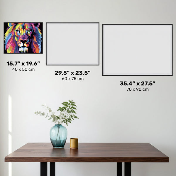 Abstrakt lejonporträtt - diamantmålningssats