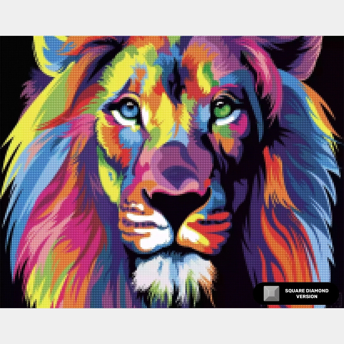 Abstrakt lejonporträtt - diamantmålningssats