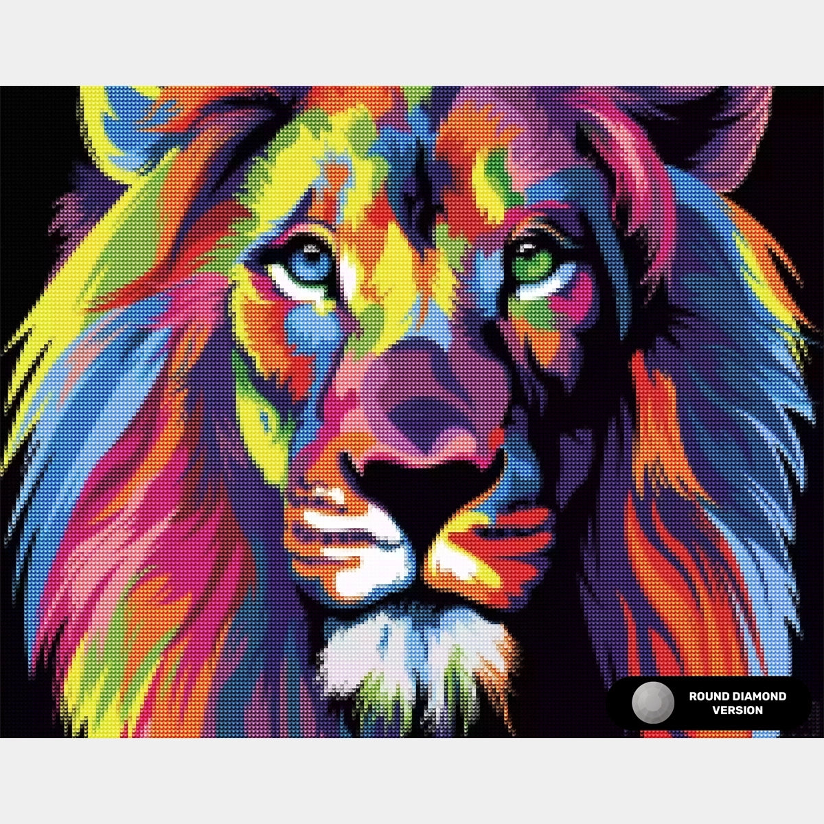 Abstrakt lejonporträtt - diamantmålningssats