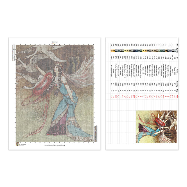 'The Six Swans - Diamond Painting - X-Large'