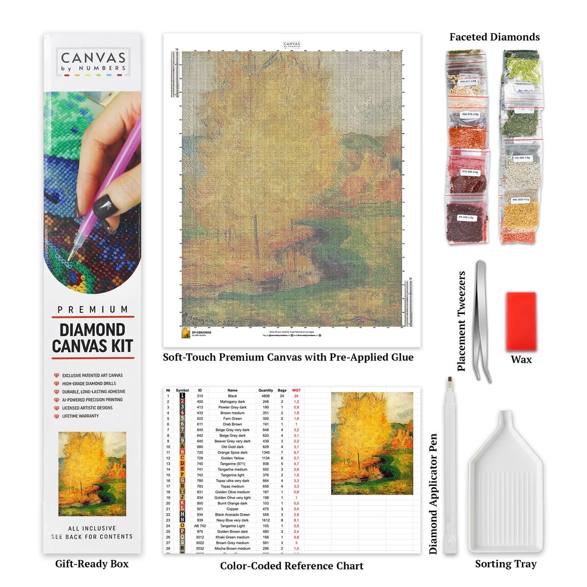 Vid Bäcken, Höst - Diamantmålning - Standardstorlek