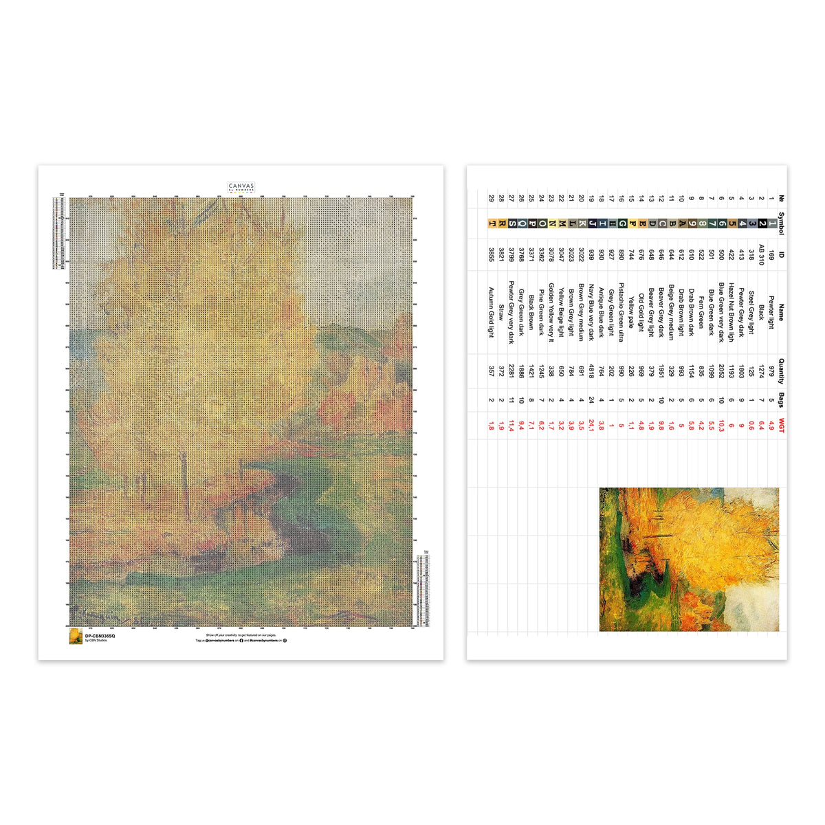 Vid Bäcken, Höst - Diamantmålning - Standardstorlek