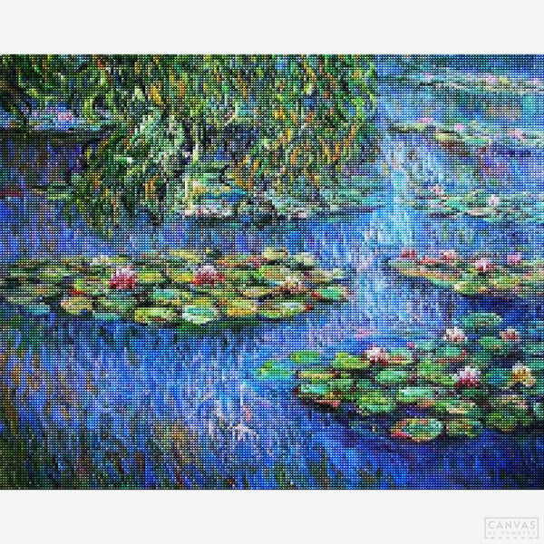 Water Lilies - Diamond Painting-Recreate Monet’s "Water Lilies" with this diamond painting kit. Enjoy a serene and sparkling project perfect for artists of all skill levels.-Canvas by Numbers