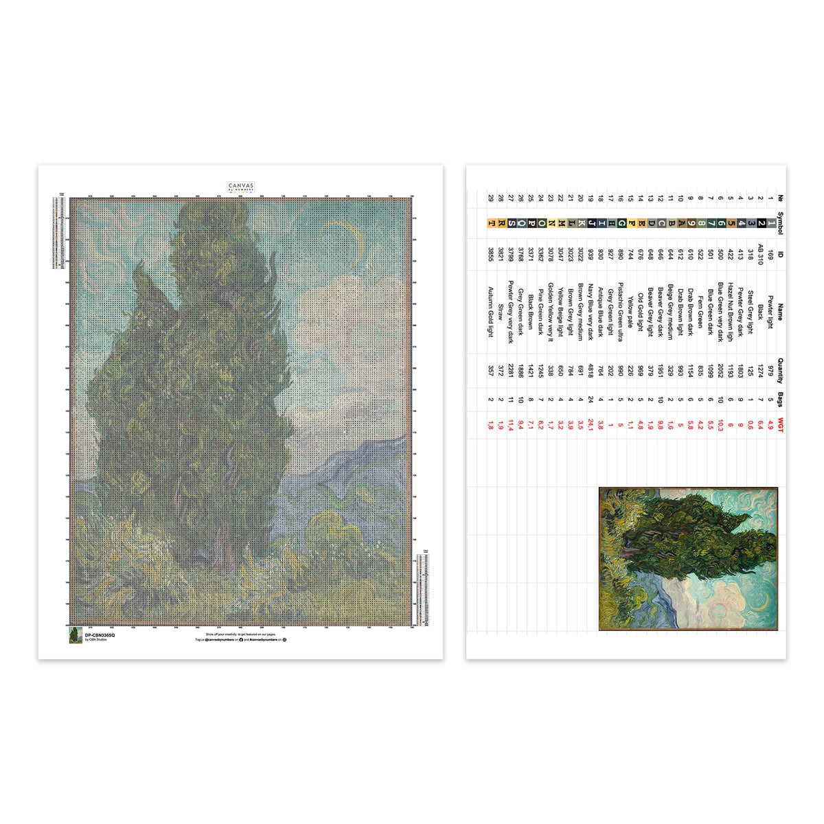 Cypresses - Diamond Painting - Large