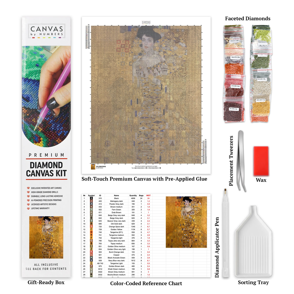 Retrato de la Sra. Adele Bloch-Bauer - Pintura de Diamante - Grande