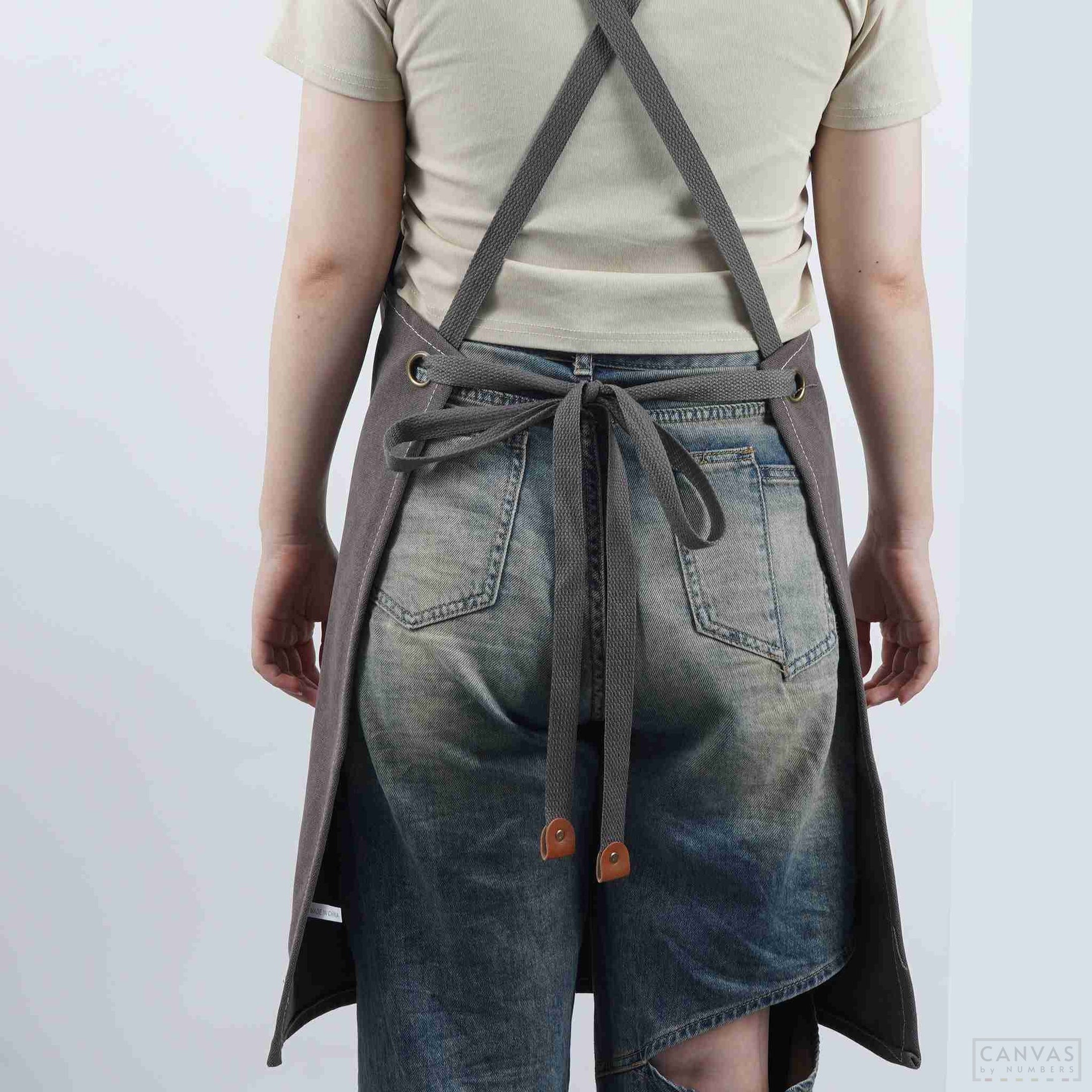 Adjustable Painting Apron Heavy Duty Canvas Artist Apron With