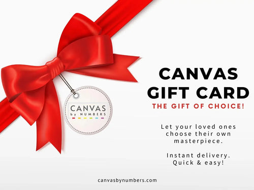 Canvas by Numbers Gift Card. The Canvas by Numbers gift card is the ideal gift for quality paint by numbers kits lovers! No expiration date and emailed electronically. Convenient & fun!