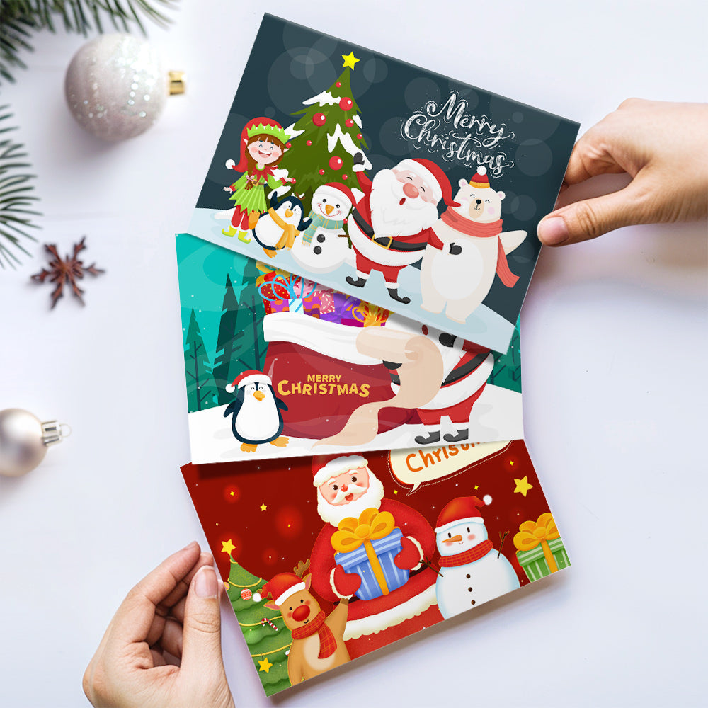 Christmas Card Set 1 - Paint by Numbers-Create beautiful DIY Christmas cards with our paint-by-numbers kit! Set 1 includes 6 unique festive cards, perfect for personalized holiday gifts or projects.-Canvas by Numbers