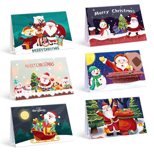 Christmas Card Set 5 - Paint by Numbers-Get creative this holiday with Christmas Card Set 5! Includes 6 paint-by-numbers cards, perfect for DIY projects or giving handmade gifts.-Canvas by Numbers