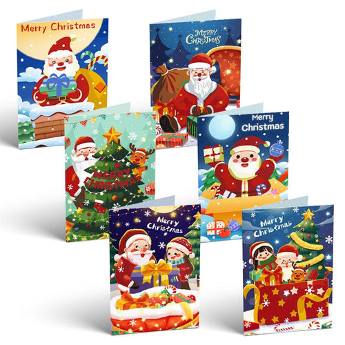 Christmas Card Set 2 - Paint by Numbers. Paint your own Christmas cards with Set 2 of our paint-by-numbers kit! Includes 6 festive designs, perfect for crafting or giving as unique holiday gifts.