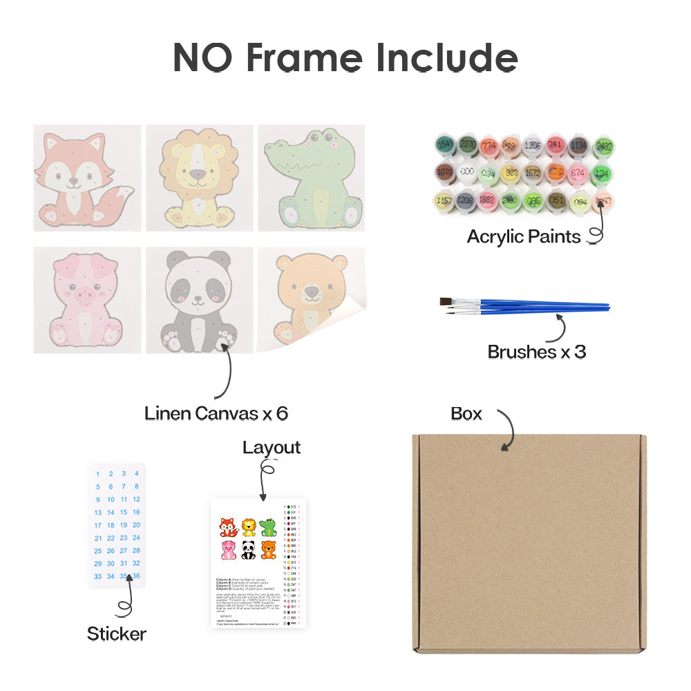 Animal Friends 3 – Mini Paint by Numbers Set