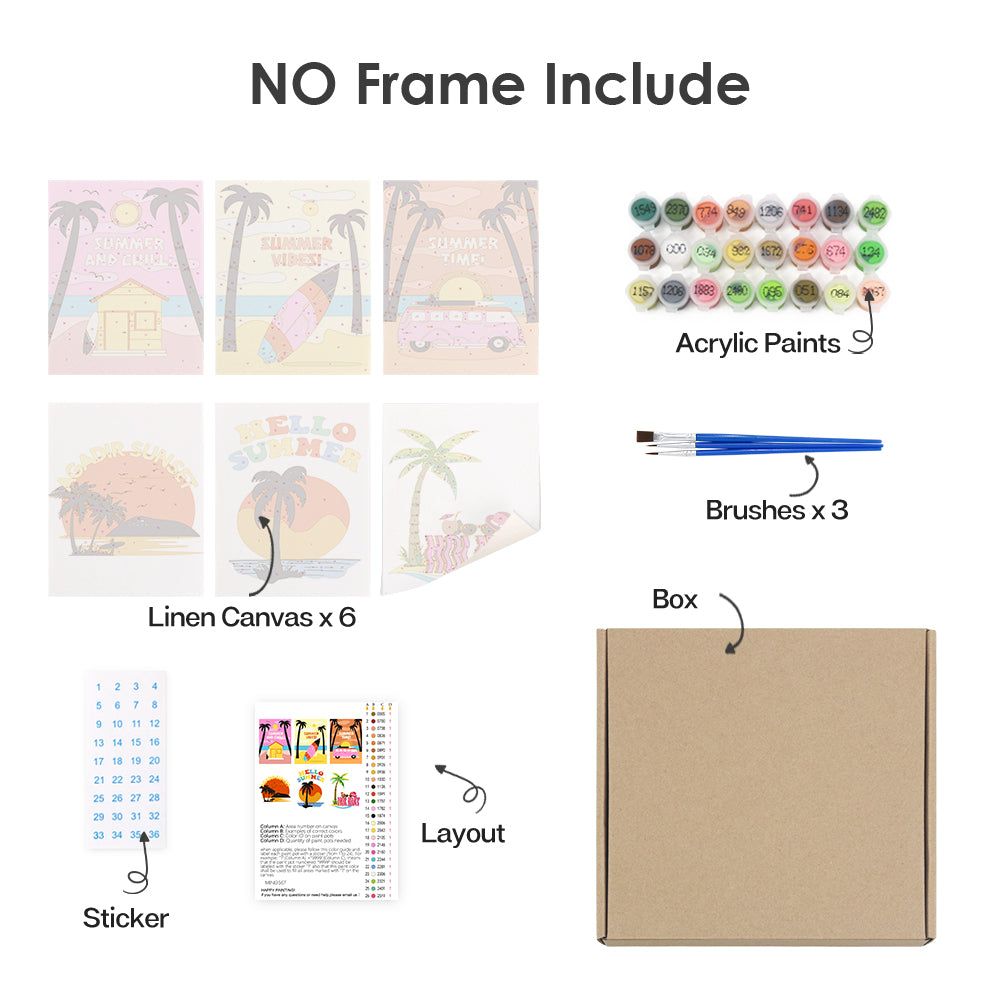 Summertime Collection 2 - Mini Paint by Numbers Set