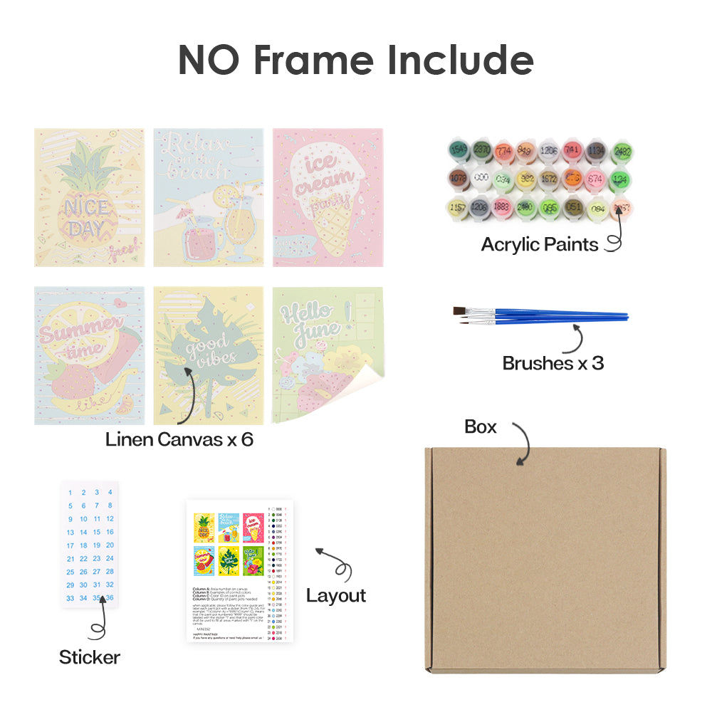 Summertime Collection 3 - Mini Paint by Numbers Set