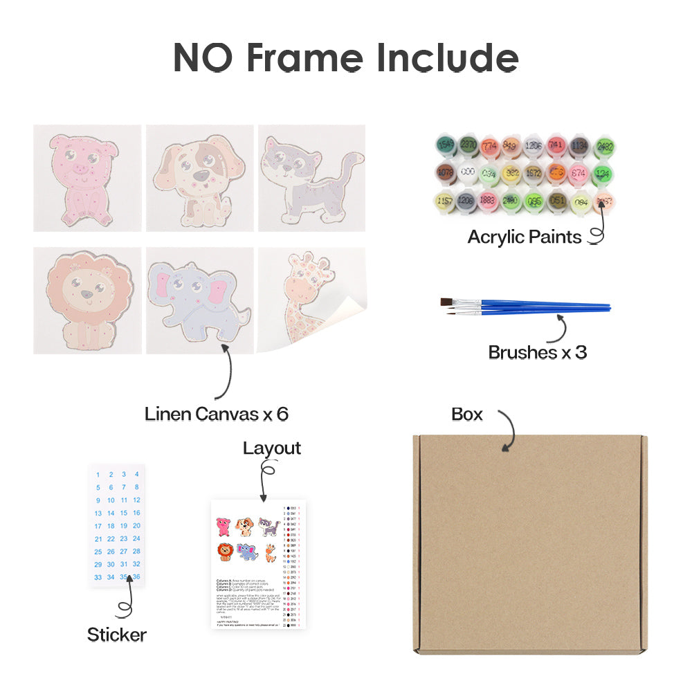 Animal Friends – Mini Paint by Numbers Set