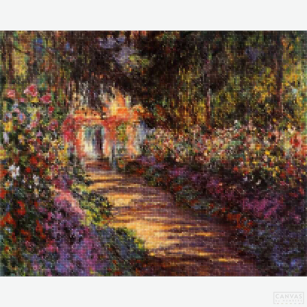 The Garden in Flower - Diamond Painting-Create Monet’s blooming masterpiece with "The Garden in Flower" Diamond Painting Kit. Experience vibrant colors and intricate floral details in sparkling depth.-Canvas by Numbers